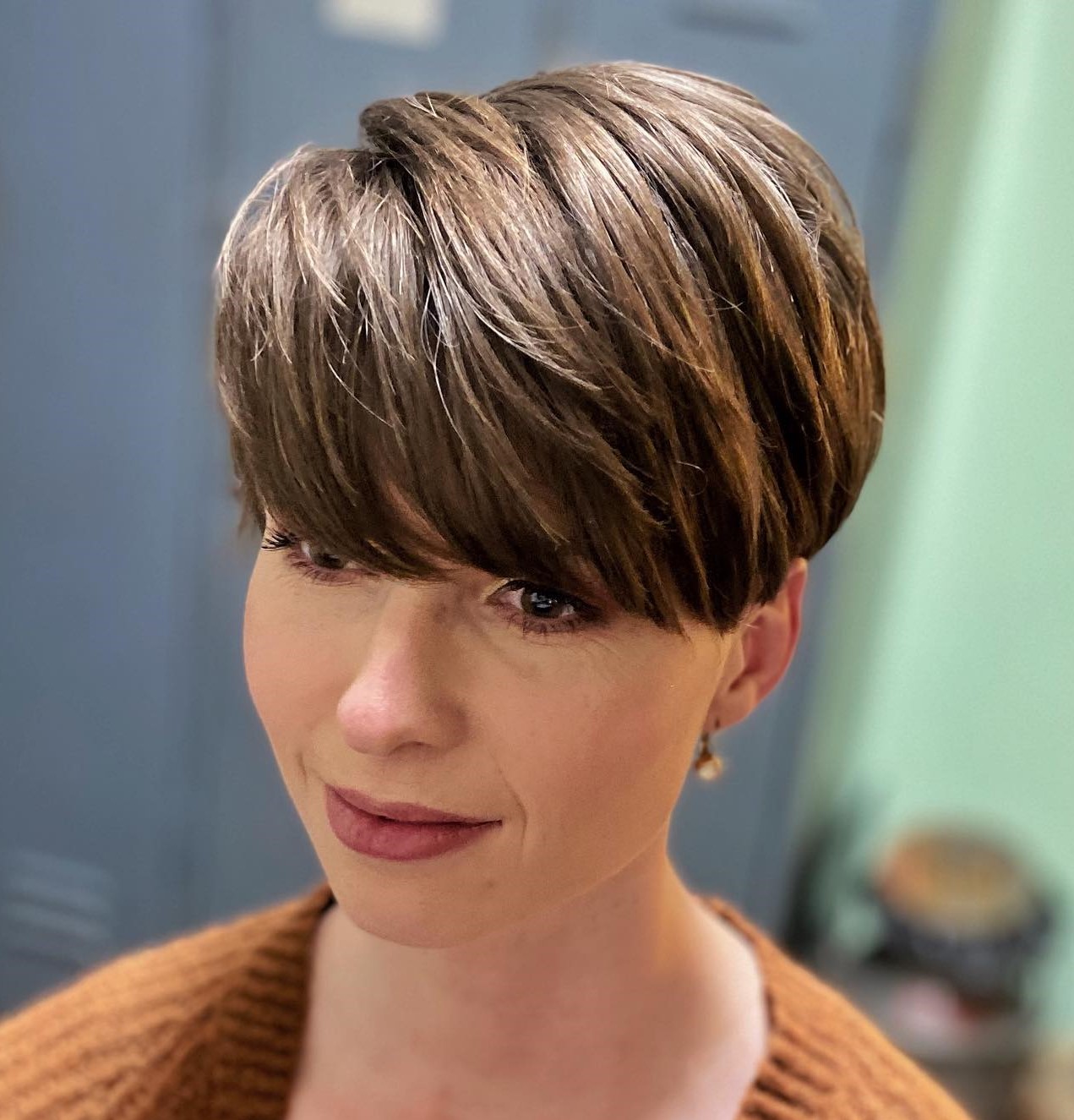 Thick Pixie Undercut with Eye-Length Bangs