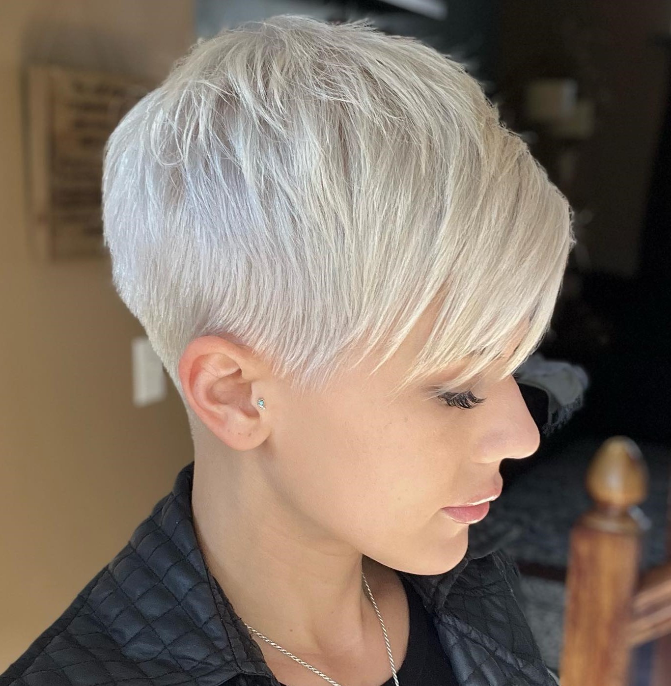 Delicate Sliced Silver and Platinum Pixie