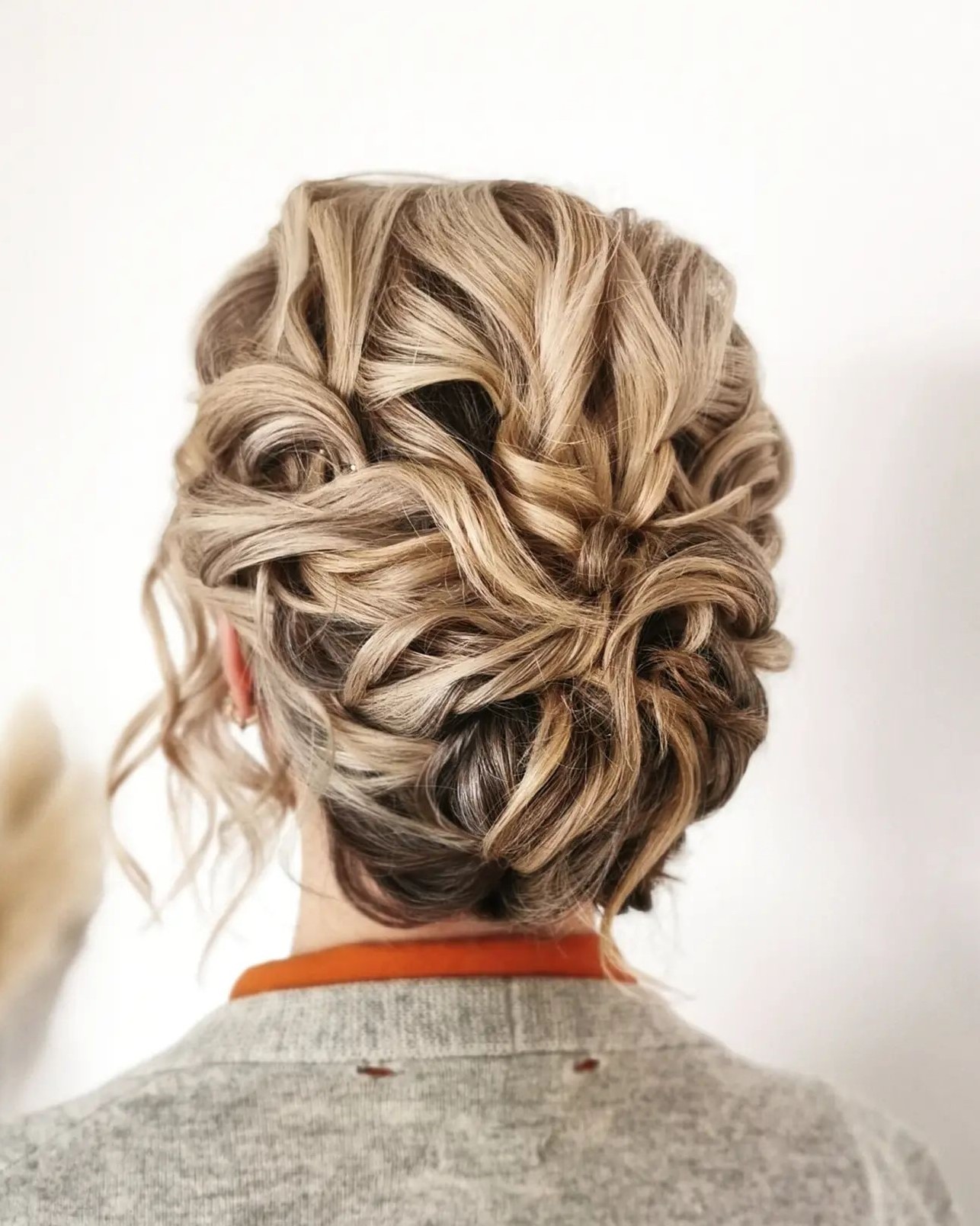 Short Hair Messy Curled Updo