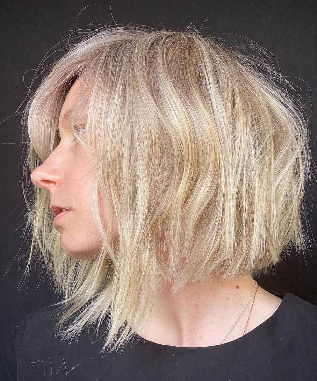 Wispy Blonde Bob with Long Front Pieces