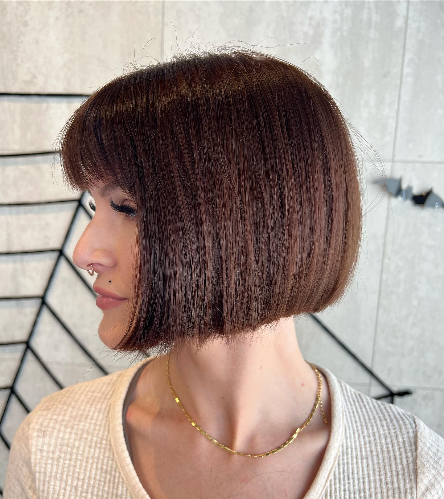 Chin-Length Blunt Bob for Straight Hair