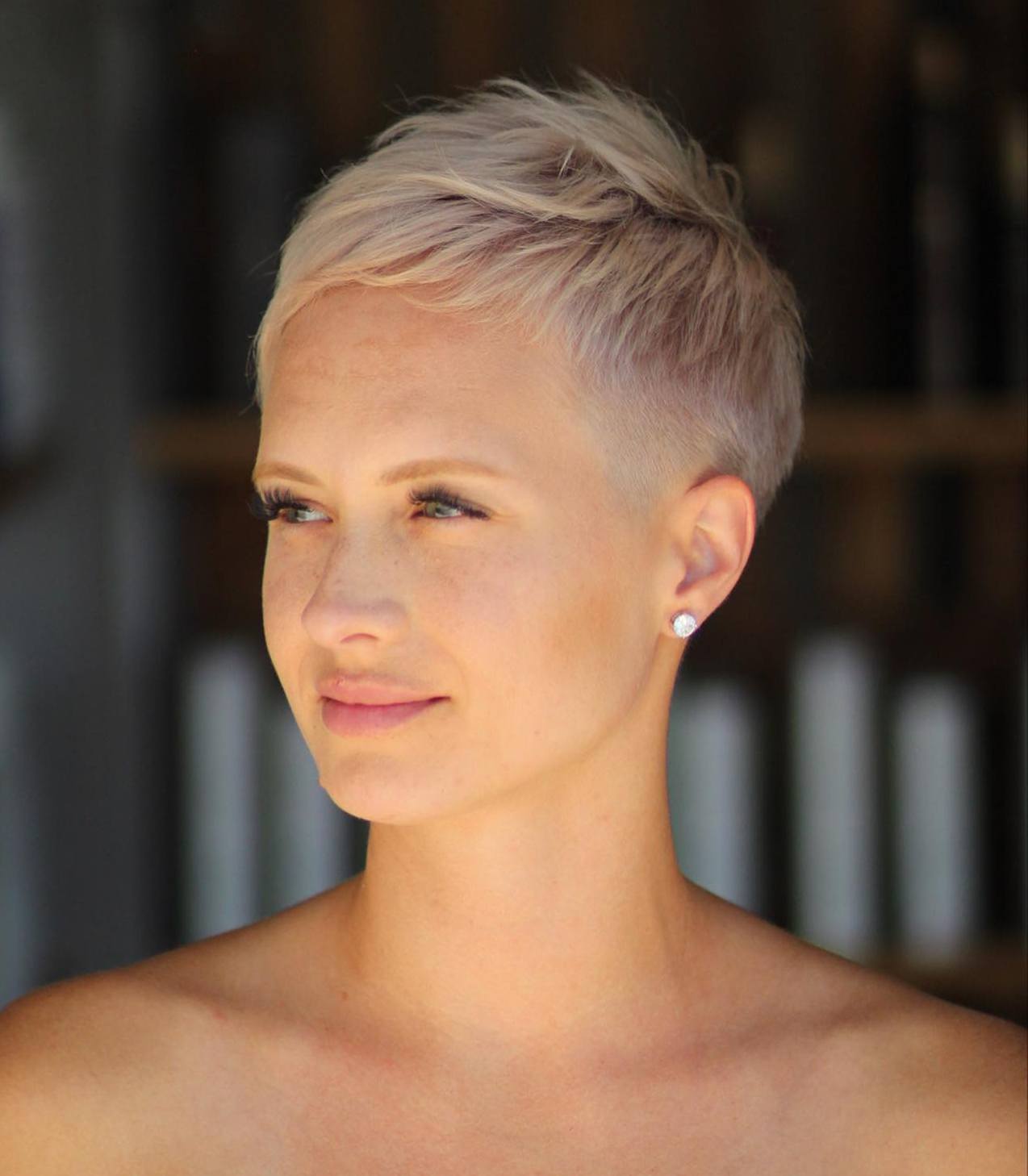 Very Short Blonde Undercut Pixie