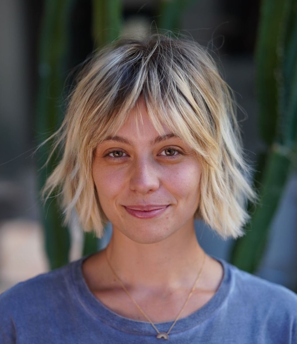 Short Choppy Hair with Feathered Bangs